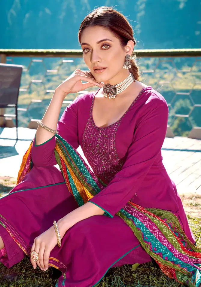 Nigaar 31 By Alok Suit Rayon Slub Embroidery Dress Material Wholesale Shop In Surat